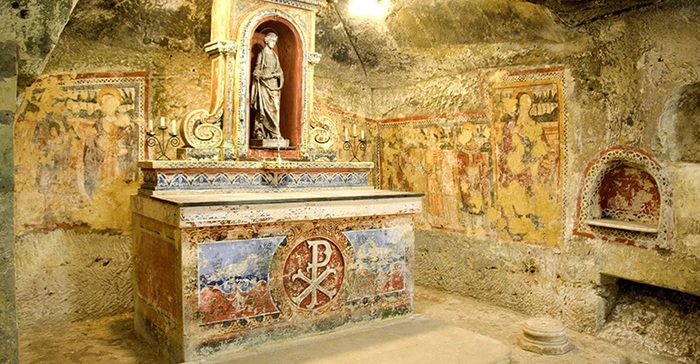Cripta delle Catacombe di Domitilla 