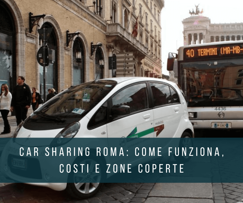 auto per il car sharing davanti al pantheon